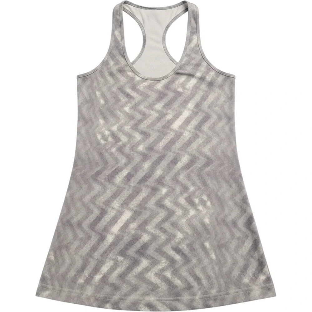 Lululemon Racerback Tank Top Grey Chevron Zigzag Athletic Yoga Shirt Womens‎